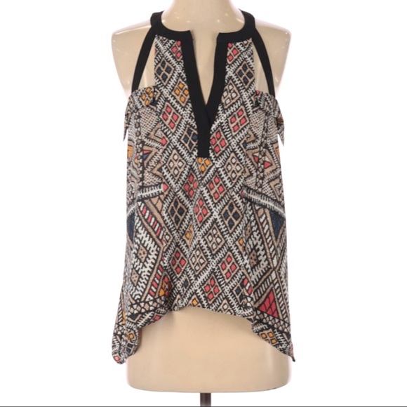 LIKE NEW BCBGMaxAzaria S Pattern Sleeveless Blouse - Picture 1 of 3